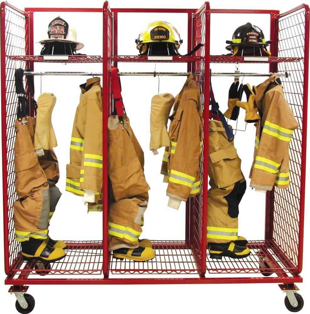 dive gear storage Ready Rack SOS Rack 3 Section PPE/Turnout/Dive Gear Storage