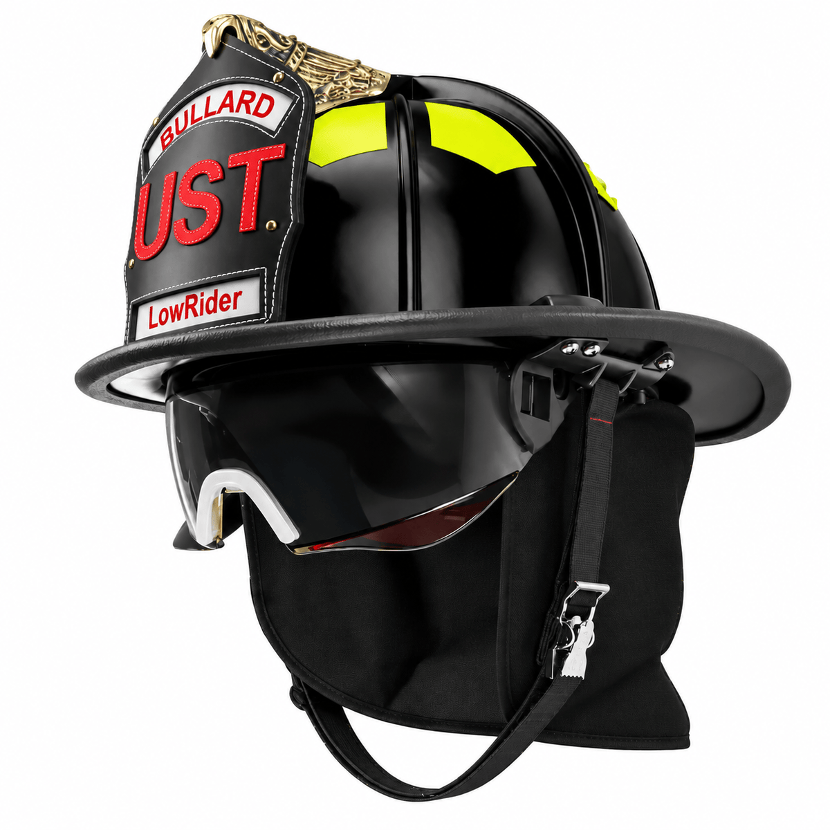 Bullard Helmet Fire_Safety_USA UST® LowRider Traditional Fire Helmet with ReTrak® Visor and FireFit® Comfort System - Matte Finish