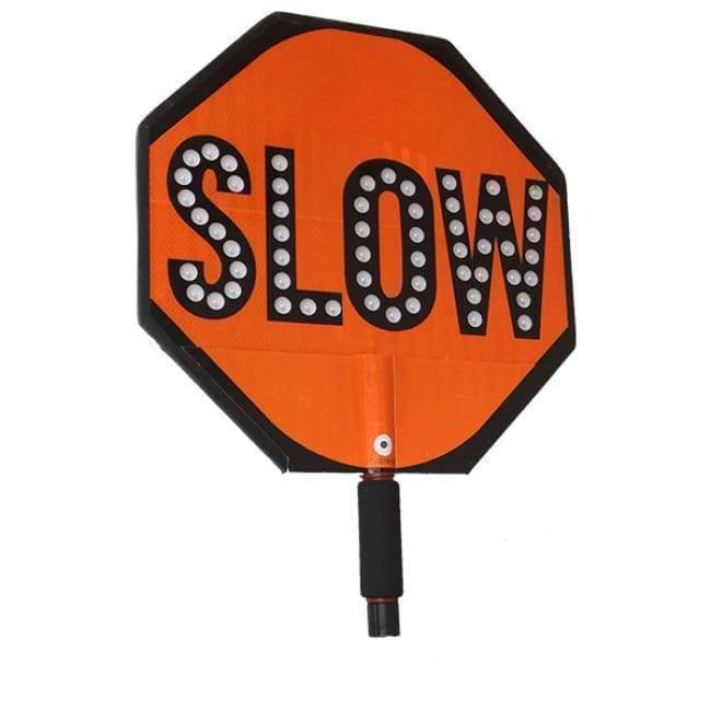 Traffic Safety Warehouse Signs Fire_Safety_USA LED Blinking Stop/Slow Paddle with lights