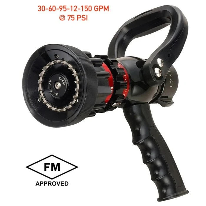 Fire Hose Nozzles Direct Nozzles Fire_Safety_USA 1-1/2" Low-Pressure Selectable Gallonage Nozzle (30-60-95-125-150 GPM)