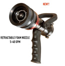 Fire Hose Nozzles Direct Nozzles Fire_Safety_USA 1" Selectable Gallonage Retractable Foam Nozzle (5-10-24-40 GPM)
