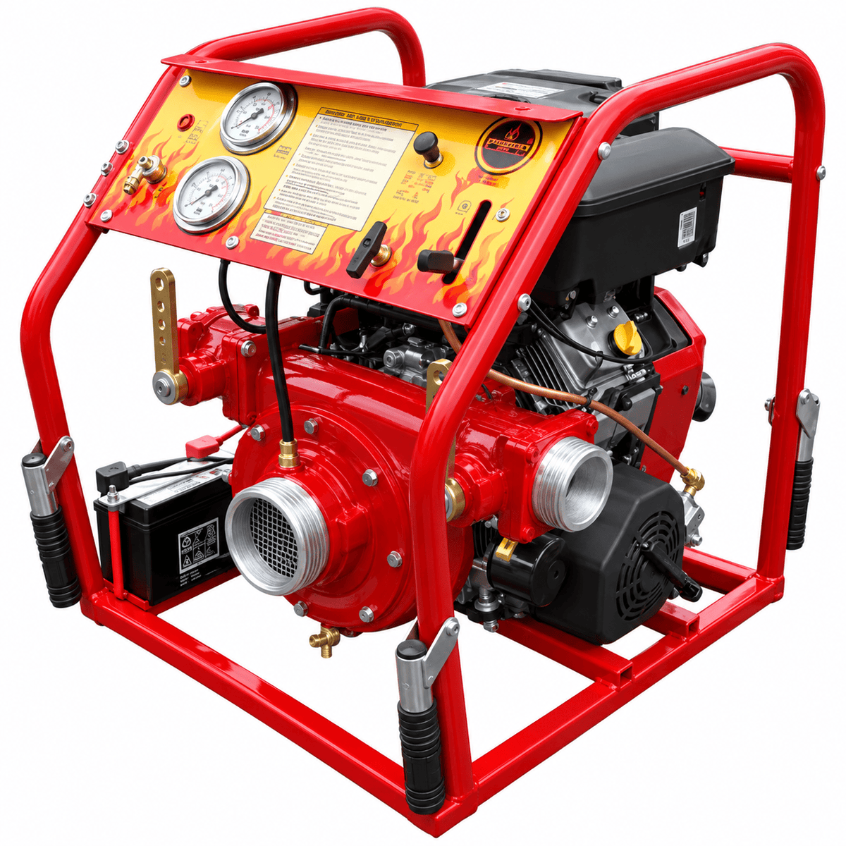 CET Portable Pumps Fire_Safety_USA 18 HP Portable High Volume Pump - Electric Start &amp; 2 Discharge Lines