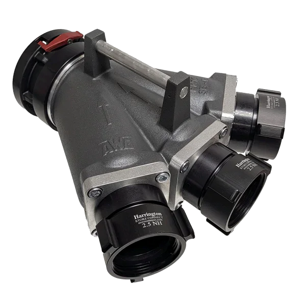 Harrington Gate Valve Fire_Safety_USA 3-Way Siamese Valve (Storz Lock Outlet x (3) Storz Inlet)