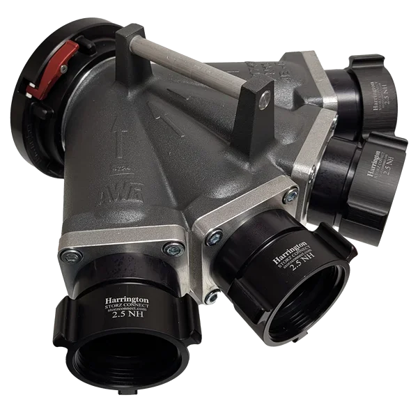 Harrington Gate Valve Fire_Safety_USA 4-Way Siamese Valve (Storz Lock Outlet x (4) Storz Inlet)
