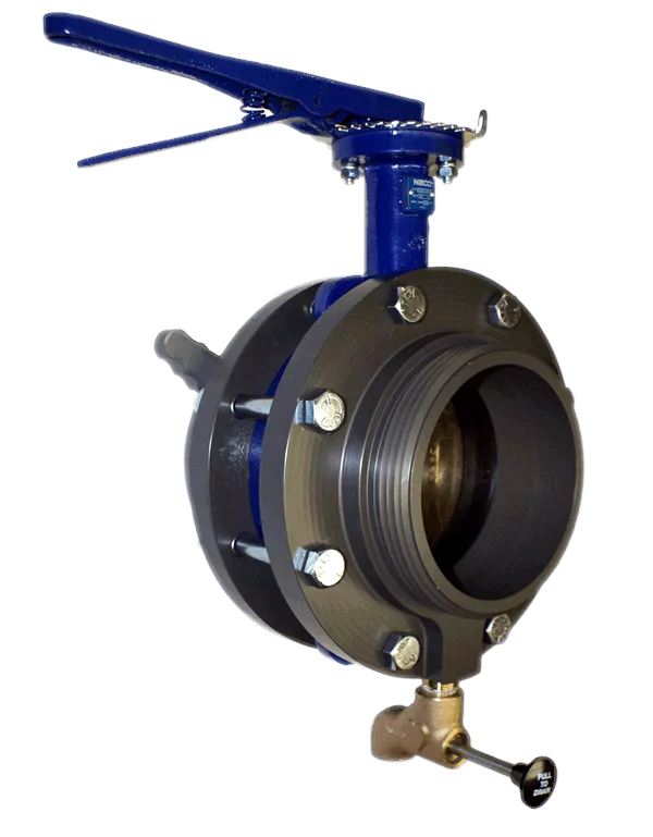 Harrington Caps & Plugs Fire_Safety_USA Butterfly Valve – Storz x NH Female Swivel Long Handle w/ Handwheel