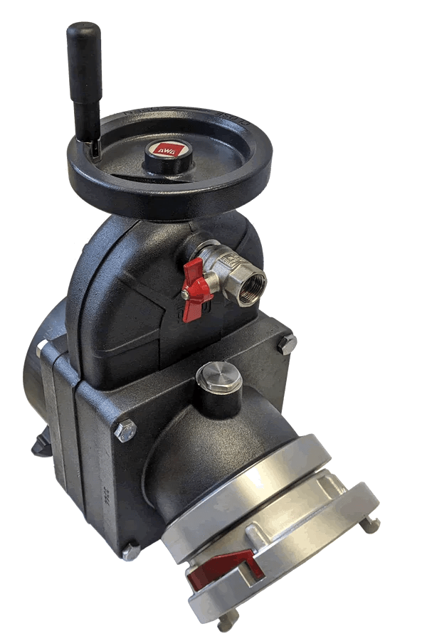 Harrington Gate Valves Fire_Safety_USA Clearance Superflow Gate Valve with 25 Degree Elbow - 6" Female Swivel x 6" Male