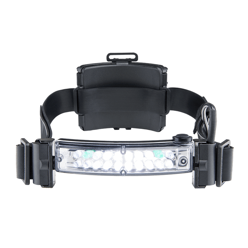 FoxFury Headlamps Fire_Safety_USA Command+ LoPro White & Green LED Helmet Light - AA