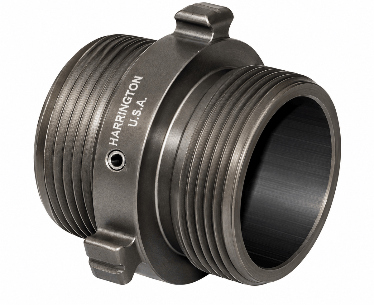 Harrington Adapters Fire_Safety_USA Double Male Rocker Lug Threaded Adapter