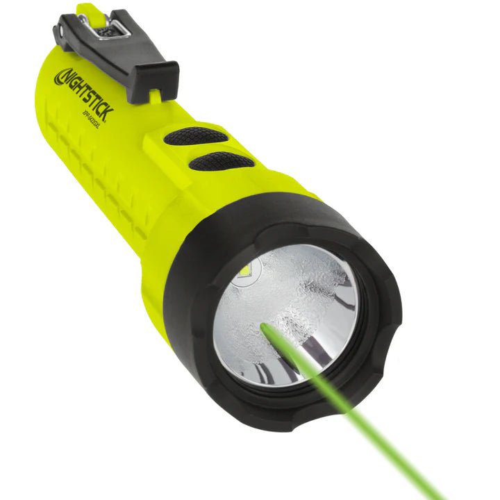 Nightstick Flashlight Fire_Safety_USA Dual-Light Flashlight w/Green Laser