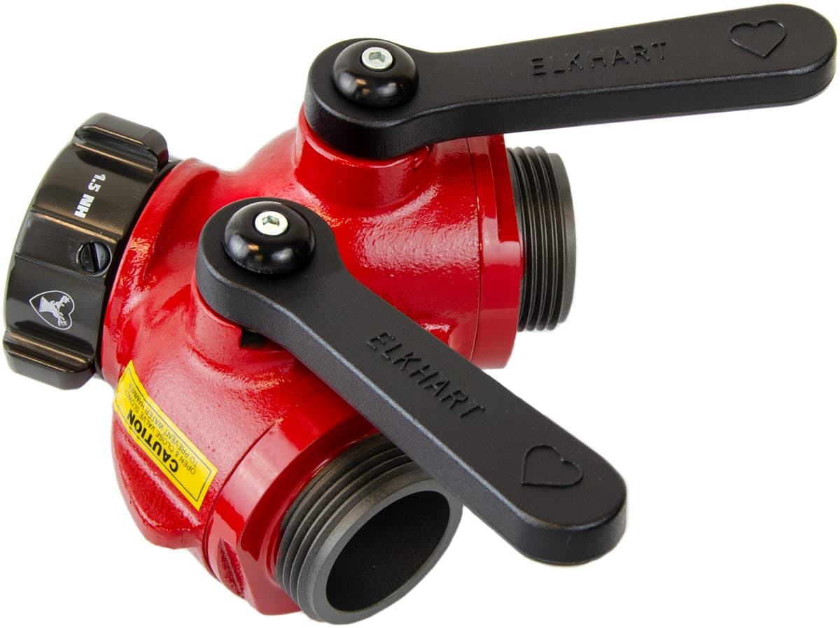 Elkhart Brass Wye Valve Fire_Safety_USA Elkhart Brass 1.5" Female x (2) 1.5" Male Gated Wye