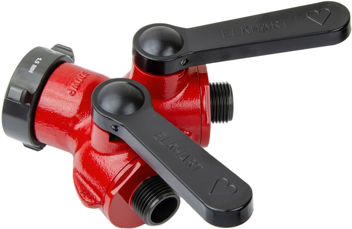 Elkhart Brass Wye Valve Fire_Safety_USA Elkhart Brass 1.5" Female x (2) 1" Male Gated Wye