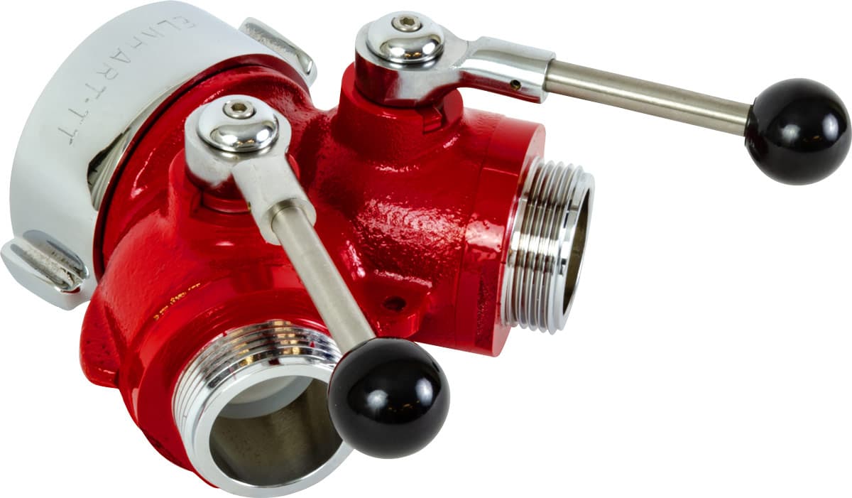 Elkhart Brass Wye Valve Fire_Safety_USA Elkhart Brass 2.5" Female x (2) 1.5" Male Gated Wye