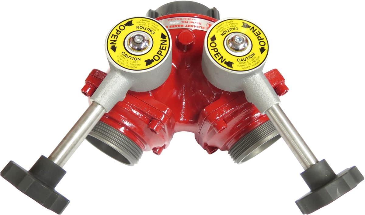 Elkhart Brass Wye Valve Fire_Safety_USA Elkhart Brass 2.5" Female x (2) 2.5" Male Gated Wye