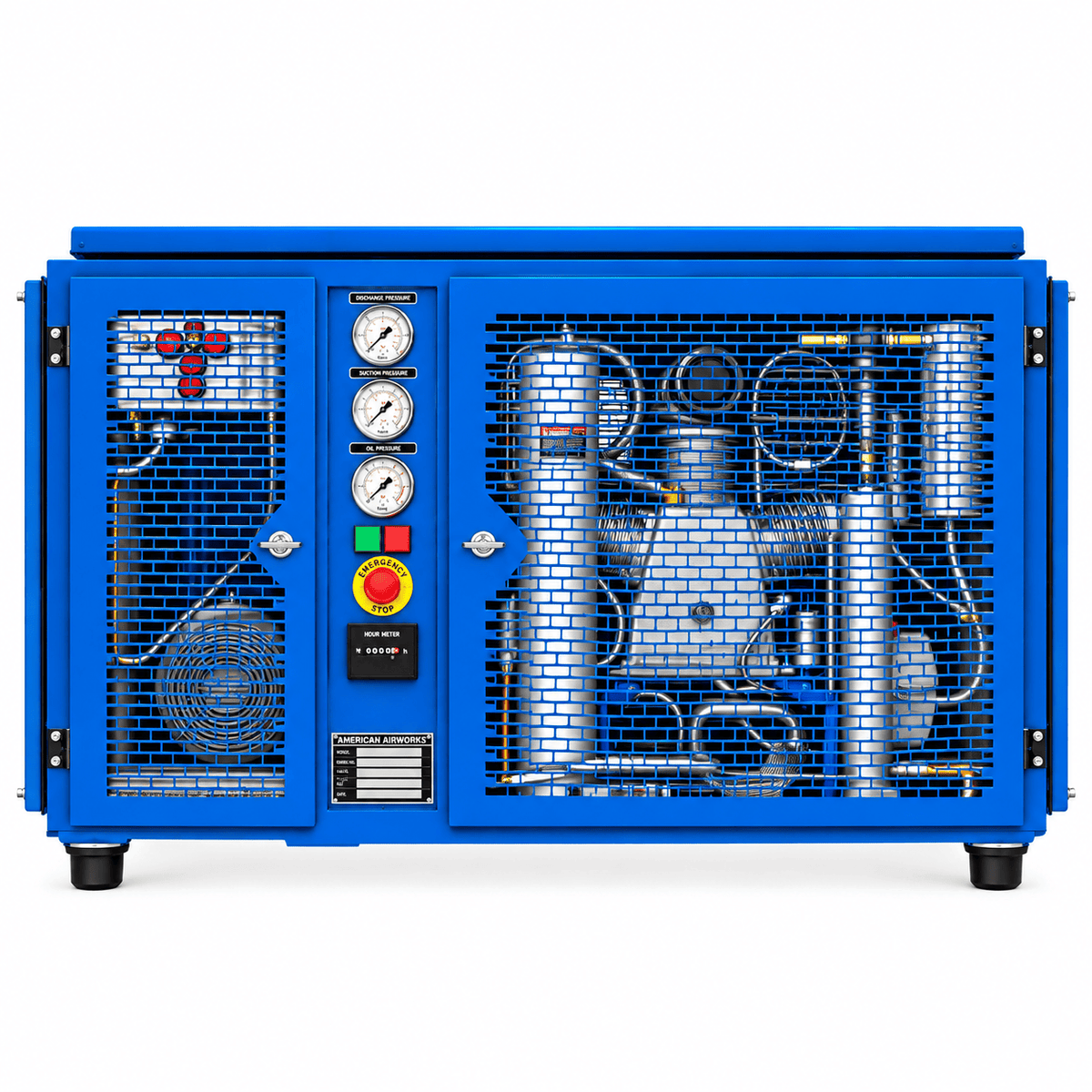 American Airworks Compressor Fire_Safety_USA Fast 90H 7.5 HP Horizontal Breathing Air Compressor