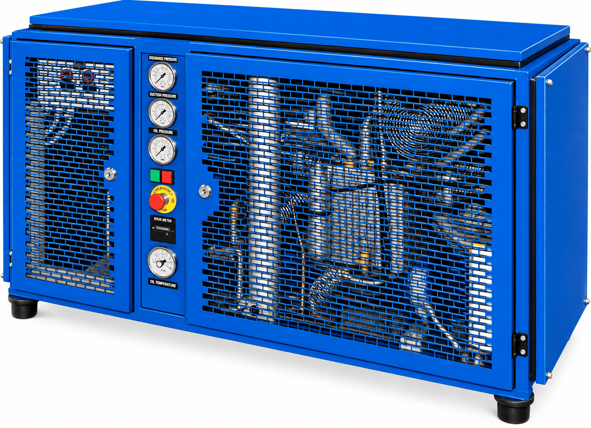 American Airworks Compressor Fire_Safety_USA Fast 90H 7.5 HP Horizontal Breathing Air Compressor