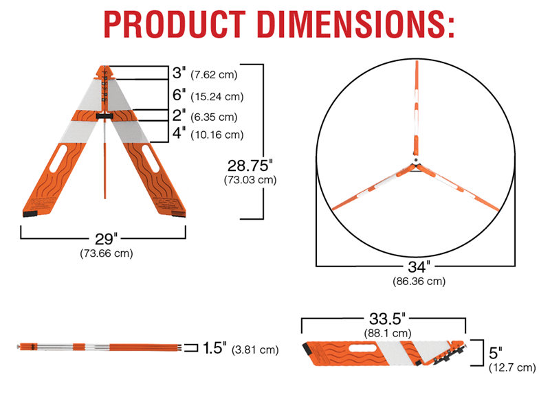 FirstGard Safety Cones Fire_Safety_USA FIRSTGARD Foldable Safety Cones - Pack of 5