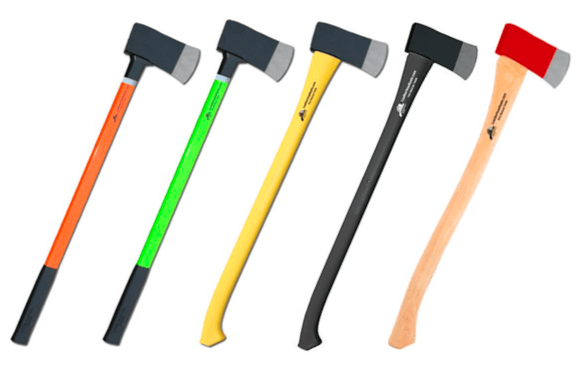 LeatherHead Tools Forcible Entry Fire_Safety_USA Flat Axe with Fiberglass Handle, Flash Reflector & Rubber Grip 36"