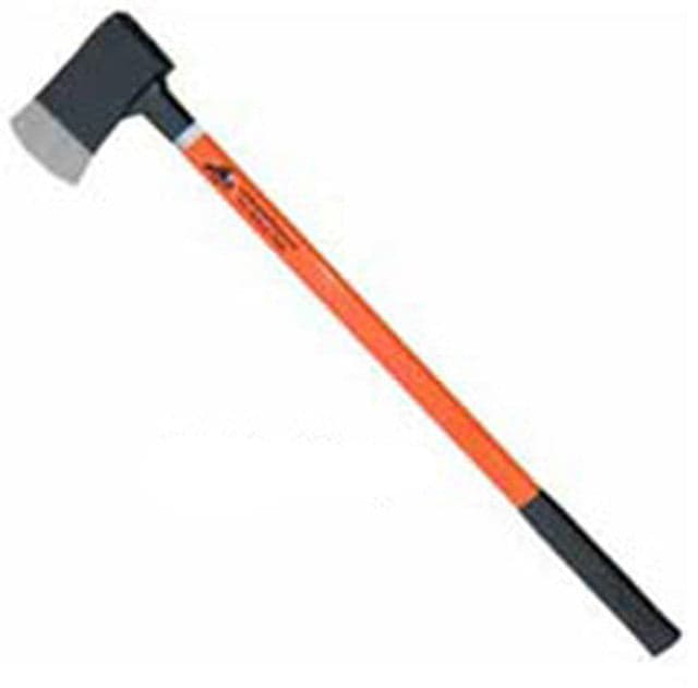 LeatherHead Tools Forcible Entry Fire_Safety_USA Flat Axe with Fiberglass Handle, Flash Reflector & Rubber Grip 36"