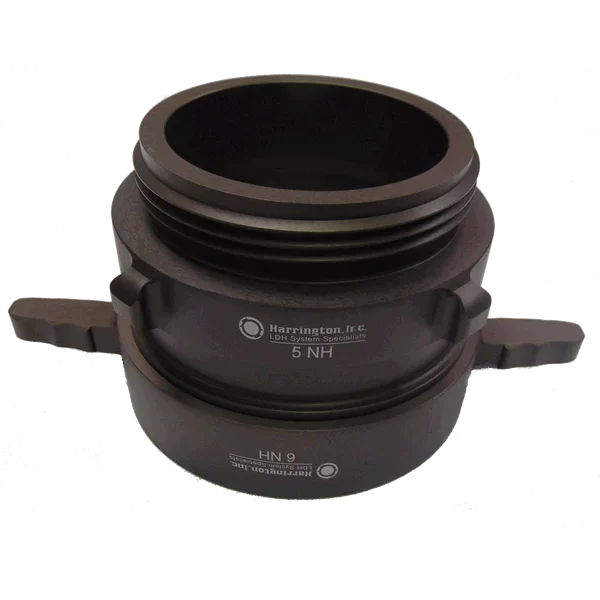 Harrington Adapters Fire_Safety_USA H54L NH Male x NH Female Swivel Long Handle Threaded Adapter Dark Anodized