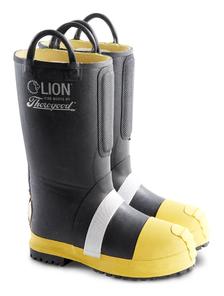 Lion Boots Fire_Safety_USA HellFire Kevlar Insulated 14" Pull-On Rubber Structural Boots