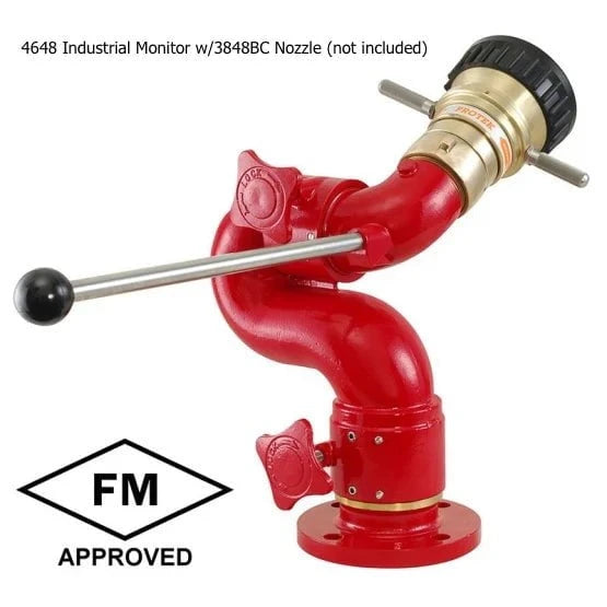 Fire Hose Nozzles Direct Monitors Fire_Safety_USA Industrial Brass Monitor 3 1/4" Waterway 1250 GPM
