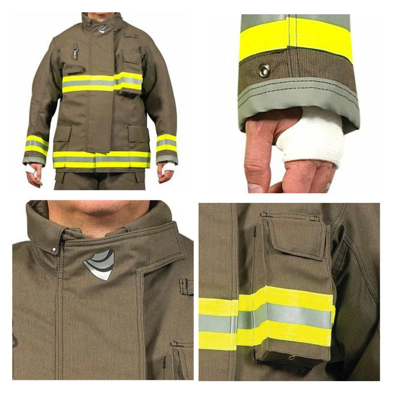 Innotex Bunker Gear Fire_Safety_USA Innotex® Nomex/Kevlar Khaki Rapid Delivery Bunker Coat