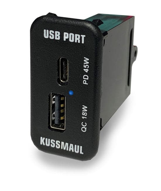 Kussmaul Electronics USB Dual Port Fire_Safety_USA Kussmaul Dual Port USB-C & USB-A NGR