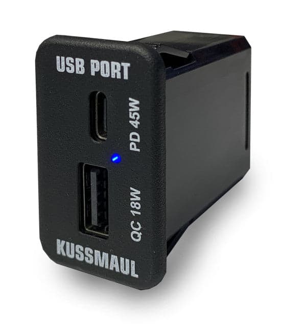 Kussmaul Electronics USB Dual Port Fire_Safety_USA Kussmaul Dual Port USB-C & USB-A SVR