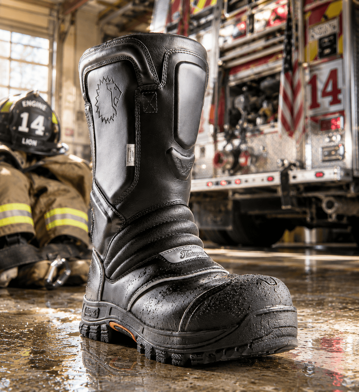 Lion Boots Fire_Safety_USA Lion QR14 Structural 14" Bunker Boot