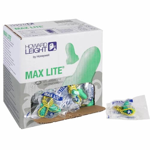 Honeywell Ear Plug and Respirators Fire_Safety_USA Maxlite Corded Ear Plugs (Box of 100)