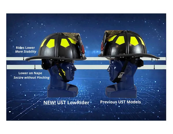 Bullard Helmet Fire_Safety_USA NEW Bullard UST® LowRider Traditional Fire Helmet with 6" Brass Eagle - Matte Finish