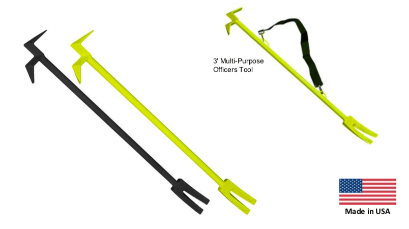LeatherHead Tools Forcible Entry Fire_Safety_USA New York Claw with Hook and Halligan with Strap
