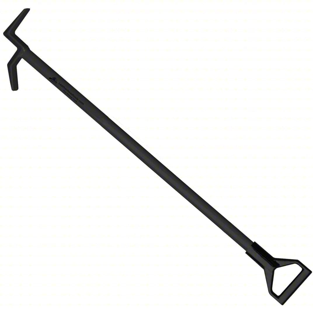 LeatherHead Tools Pike Pole Fire_Safety_USA New York Hook- Black Powder Coat with D-Handle