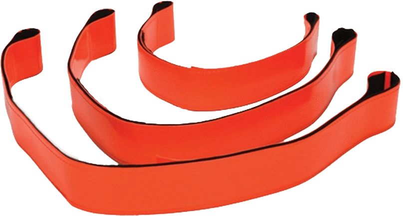 R & B Fabrication Stretcher Fire_Safety_USA Orange Biothane Straps SET OF 3