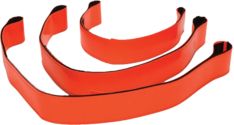 R & B Fabrication Stretcher Fire_Safety_USA Orange Biothane Straps SET OF 3