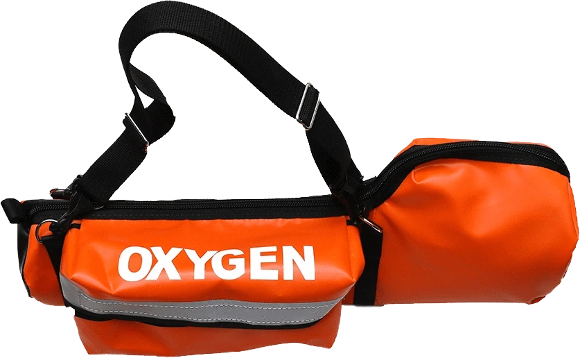 R & B Fabrication Medical Bags Fire_Safety_USA Orange Vinyl Portable Oxygen Cylinder Bag with Padded Head