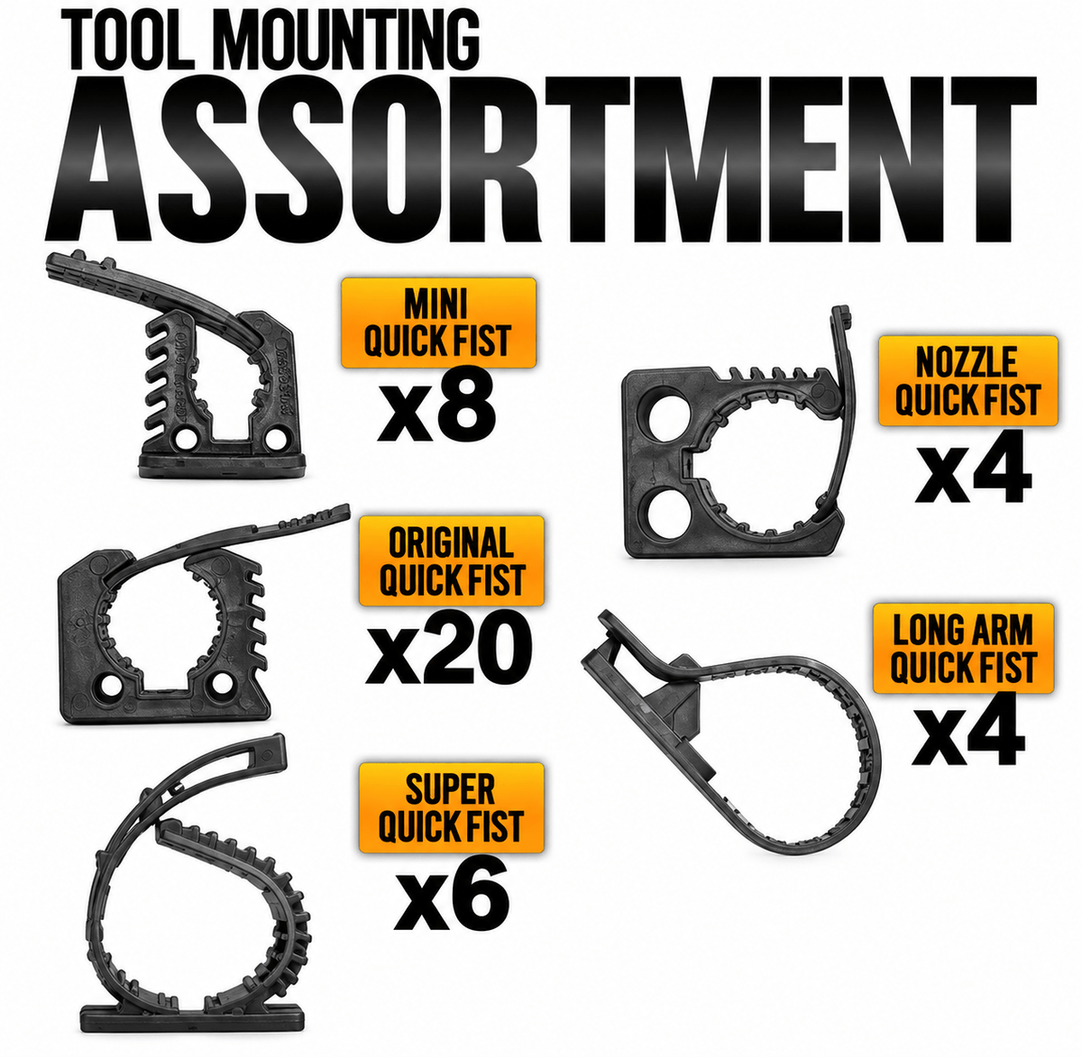 End of the Road Brackets Fire_Safety_USA Quick Fist Tool Mount Assortment Pack
