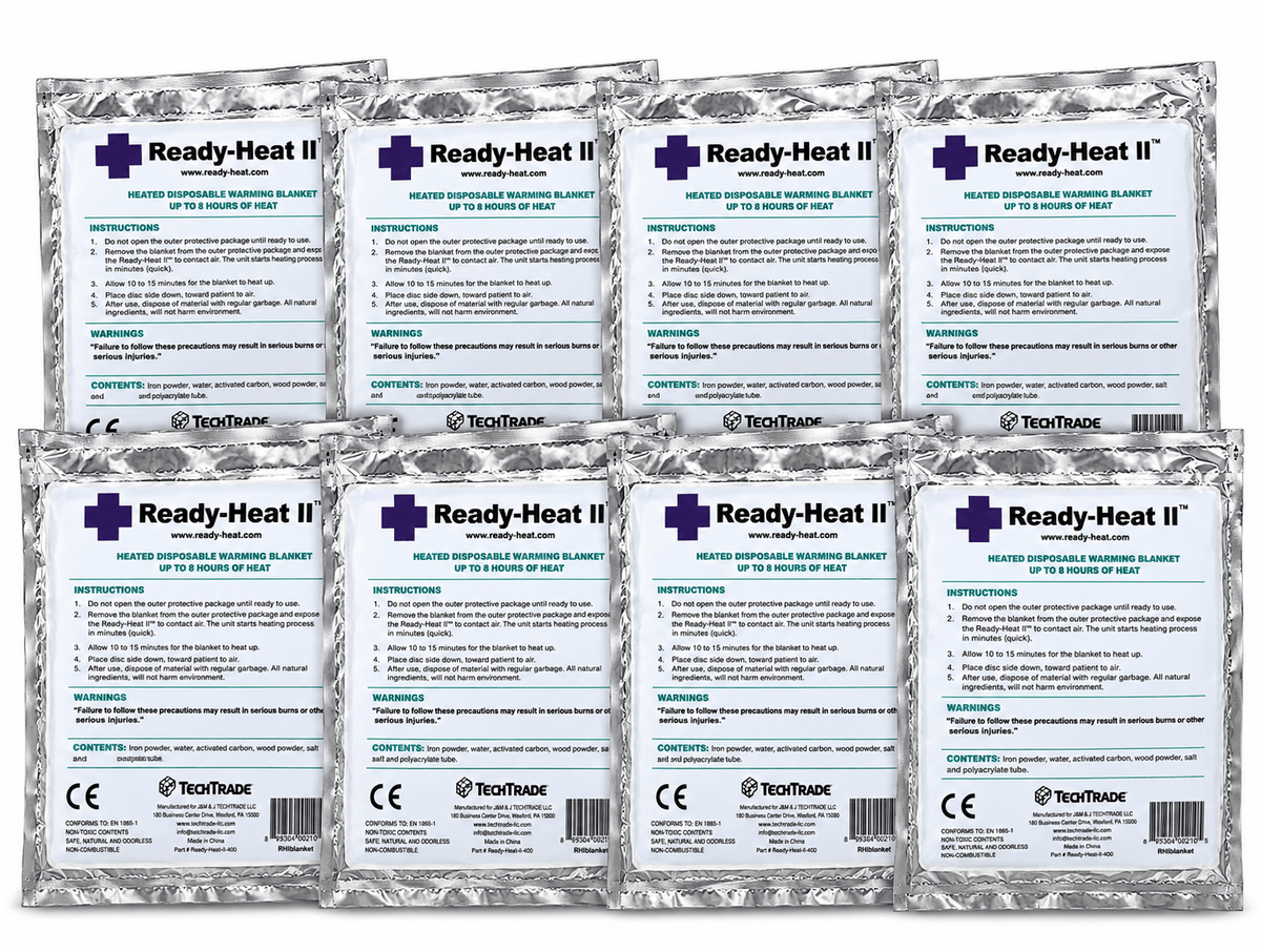 TechTrade LLC Safety Blankets Fire_Safety_USA Ready Heat II Self Warming Blanket, Case of 8