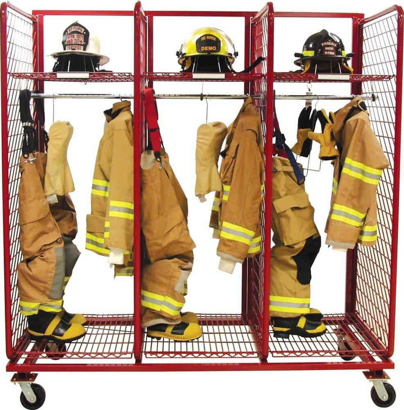 Ready Rack Gear Storage Fire_Safety_USA Ready Rack SOS Rack 3 Section PPE/Turnout/Dive Gear Storage