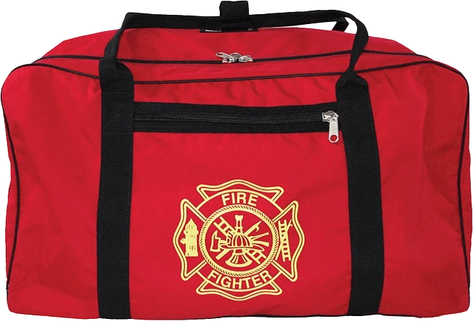 R & B Fabrication Firefighter Bags Fire_Safety_USA Red with Gold Maltese Cross EXTRA LARGE Gear Bag