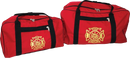R & B Fabrication Firefighter Bags Fire_Safety_USA Red with Gold Maltese Cross Supersized Turn Out Gear Bag