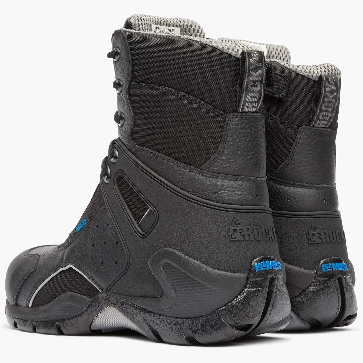 Rocky Uniform Boots Fire_Safety_USA Rocky 1st Med Carbon Fiber Toe Puncture-Resistant Side-Zip Waterproof Public Service Boot
