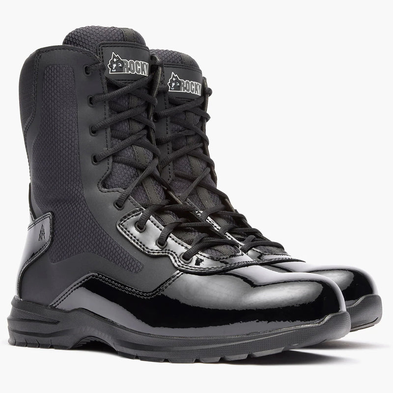 Rocky Uniform Boots Fire_Safety_USA Rocky Cadet 8" Black Side Zip Public Service Boot