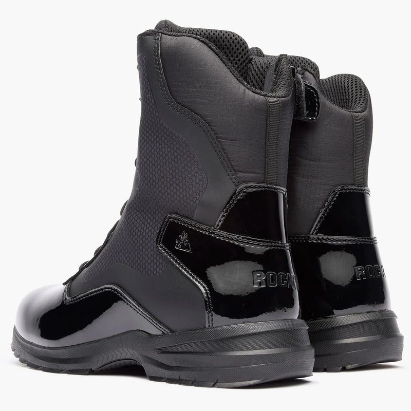 Rocky Uniform Boots Fire_Safety_USA Rocky Cadet 8" Black Side Zip Public Service Boot