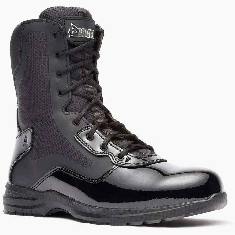 Rocky Uniform Boots Fire_Safety_USA Rocky Cadet 8" Black Side Zip Public Service Boot