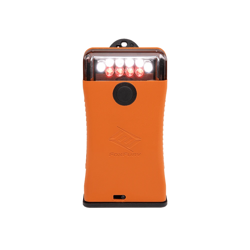 FoxFury Flashlight Fire_Safety_USA Scout Clip Light with White and Red LEDs - Orange