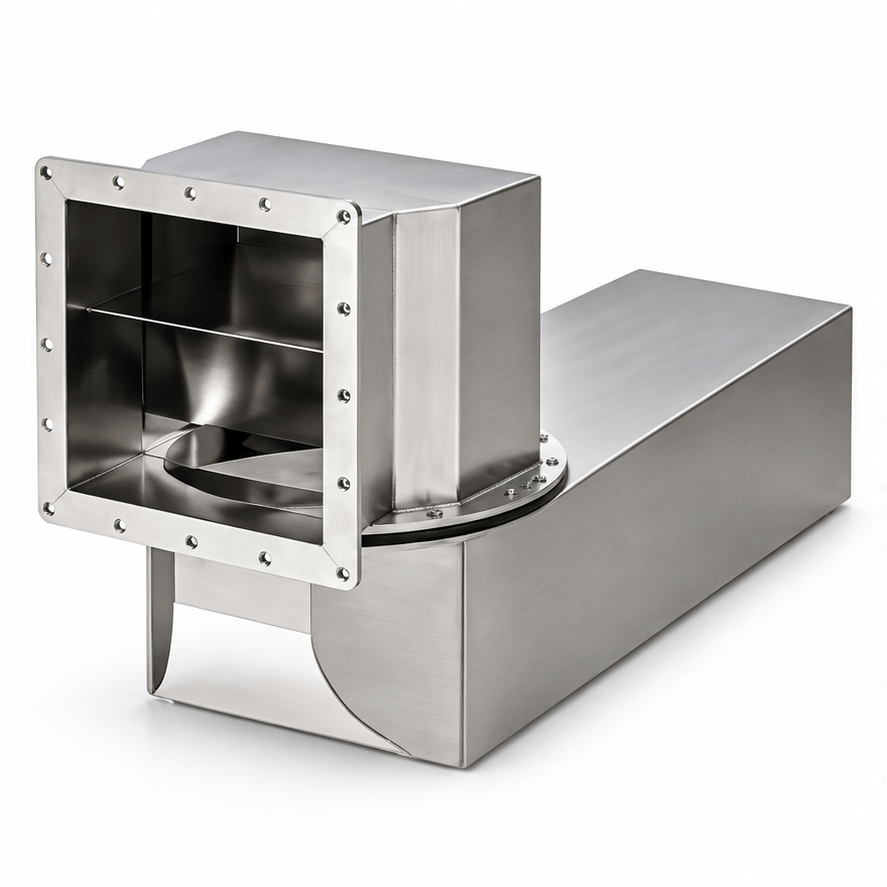 AH Stock Dumb Chute Fire_Safety_USA Stainless Steel Swivel Dump Chute