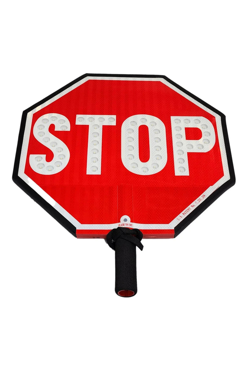 Cortina Traffic Stop/Slow Sign Fire_Safety_USA Stop/Slow Hi-Intensity Prismatic Sheeting Paddle w/6" Padded Handle