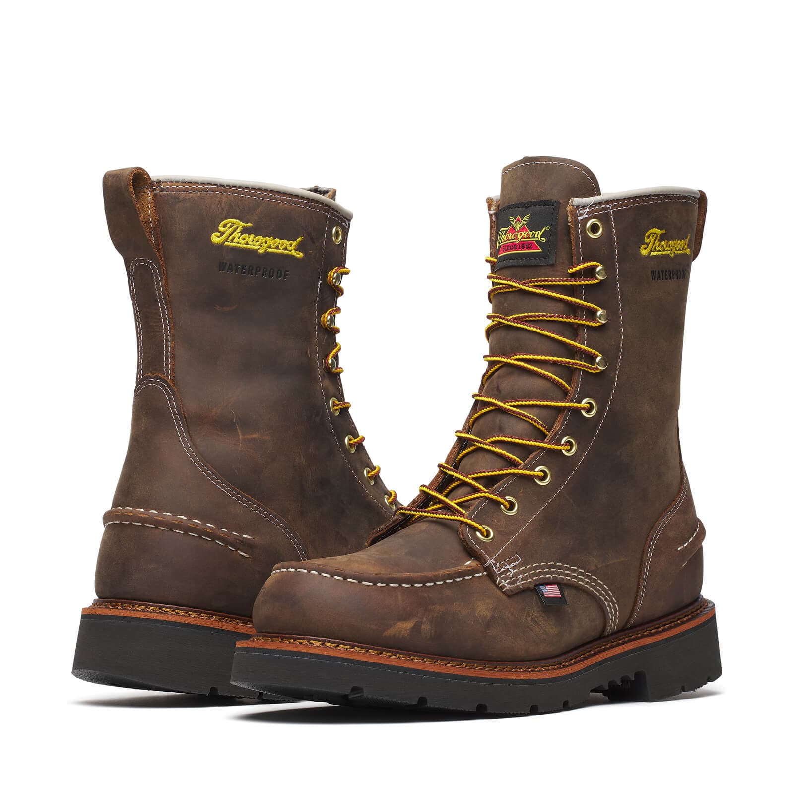 Thorogood Uniform Boots Fire_Safety_USA Thorogood 1957 Series Waterproof 8″ Crazy Horse Moc Toe - Men's