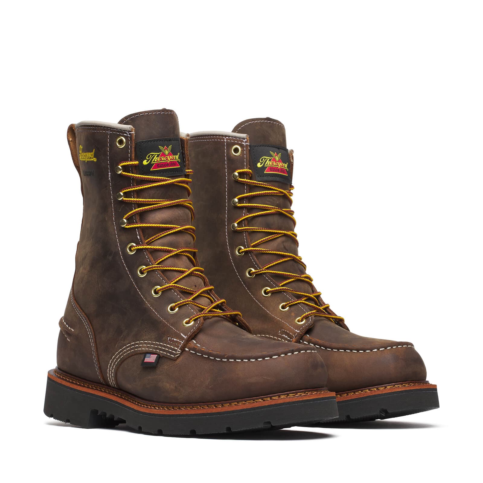 Thorogood Uniform Boots Fire_Safety_USA Thorogood 1957 Series Waterproof 8″ Crazy Horse Moc Toe - Men's
